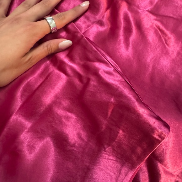 Babaton High-rise Satin Midi Slip Skirt - Pink (00) - Picture 3 of 5